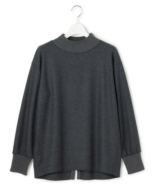 セール】 【洗える】ウールミルドジャージー リブデザイン カットソー