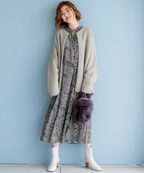 CLASSY.11月号掲載/洗える】ラクーンブレンドダブルフェイス ニット