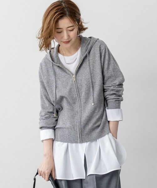 セール】 【見上愛さん着用/洗える】ピュアカシミヤ ジップアップ