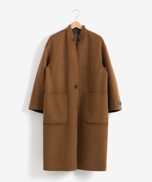 総丈94㎝ セーブル ブラウン リバーシブル コート XL相当 AA174 総丈94