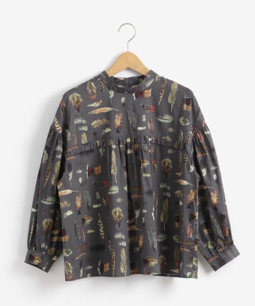 セール】 リバティプリントフリル切替ブラウス （シャツ・ブラウス