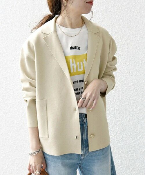 一部追加予約》【WEB限定】SHIPS any:〈手洗い可能〉テーラード ニット