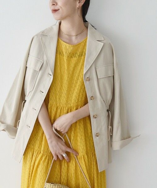 セール】 quaranciel:〈洗濯機可能〉コットン リネン サファリ シャツ