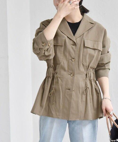 セール】 quaranciel:〈洗濯機可能〉コットン リネン サファリ シャツ