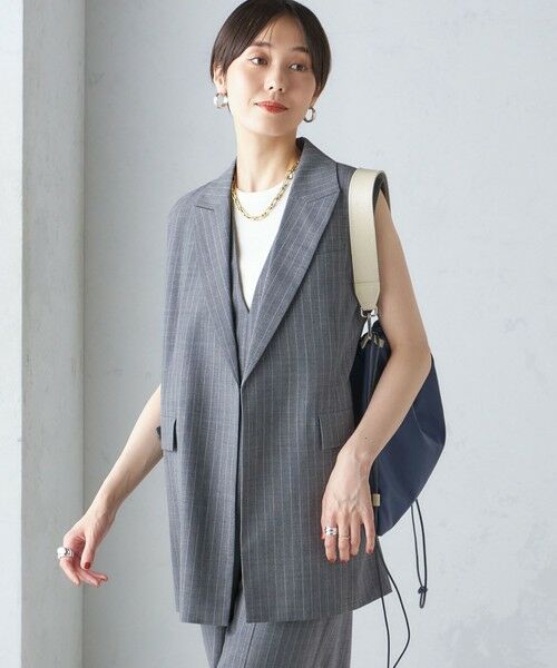 セール】 ウール混 ボックス テーラード ジレ （ベスト）｜SHIPS