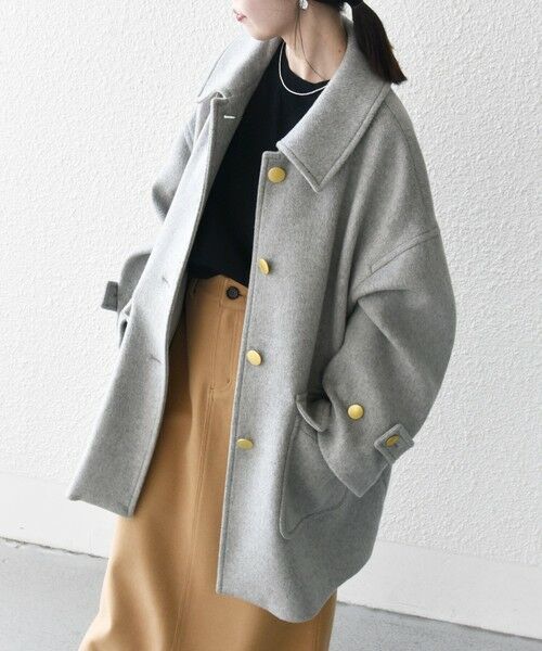 セール】 SHIPS any: ノンミュールジングウール ステンカラー ミディ