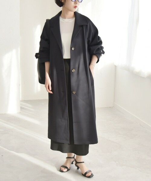 セール】 quaranciel: ダブル サテン バルマカーン コート （その他