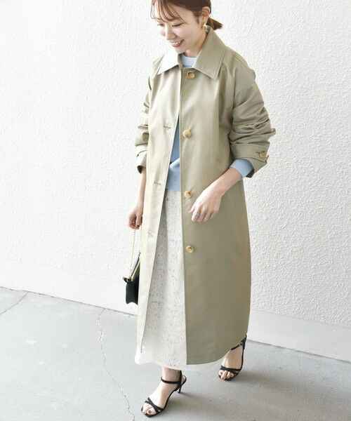 セール】 SHIPS any:〈手洗い可能〉シャンブレー バルマカーン ロング