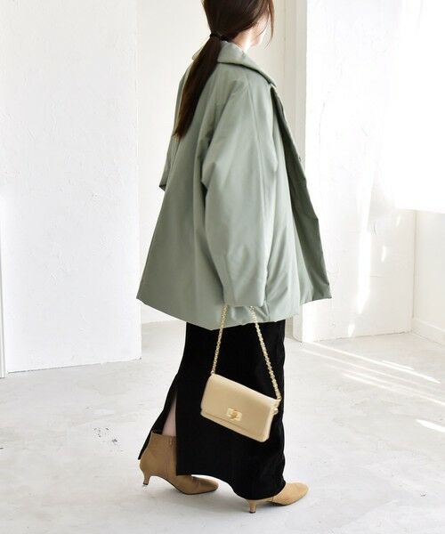 quaranciel:〈撥水加工〉中綿 テーラード ミドル Wボタン ジャケット