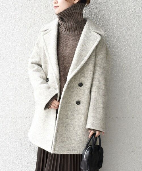 セール】 ダブルブレストツイードコート◇ （その他アウター）｜SHIPS