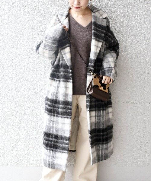 セール】 MANTECO シャギーチェックコート◇ （その他アウター