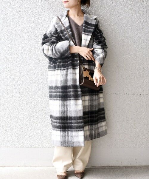 セール】 MANTECO シャギーチェックコート◇ （その他アウター