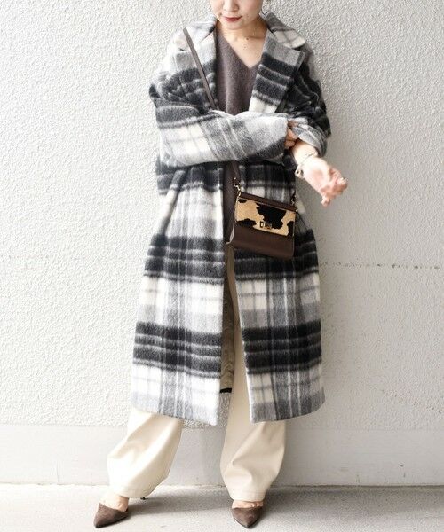 セール】 MANTECO シャギーチェックコート◇ （その他アウター