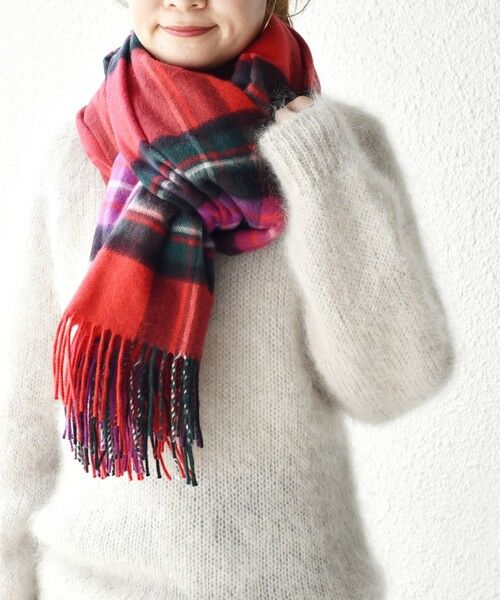 SHIPS別注】JOHNSTONS:カシミヤチェックストール （マフラー・ショール