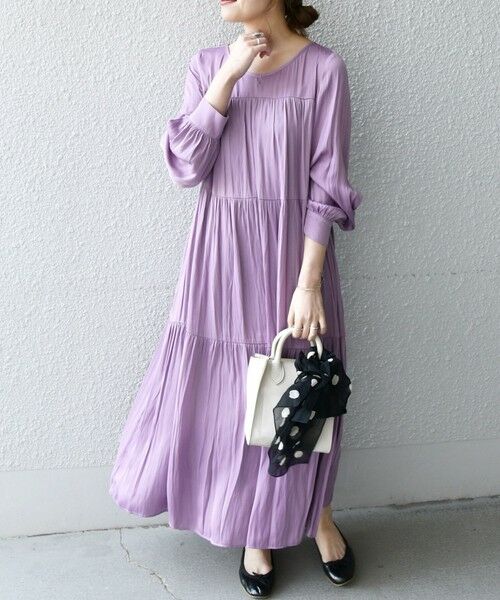 セール】 SHIPS any: ギャザー ティアード ワンピース〈ウォッシャブル