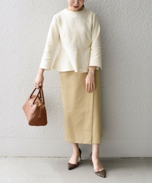 セール】 *〈手洗い可能〉ツイードペプラムプルオーバー（セットアップ