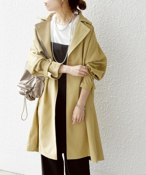 セール】 SHIPS any: 〈洗濯機可能〉フレア ミディ トレンチ コート