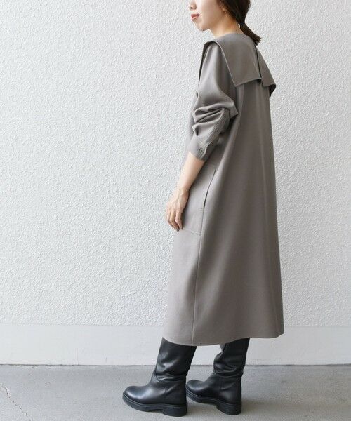 WEB限定】SHIPS any: ウール サキソニー セーラー カラー ワンピース