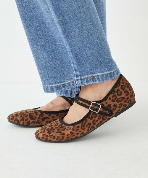 セール】 Sophora:レオパード メリージェーン シューズ （フラット