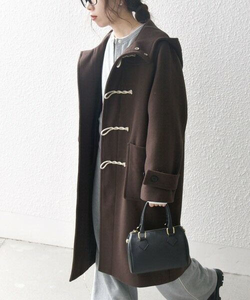 セール】 SHIPS any: メルトン ロング ダッフル コート （ダッフル