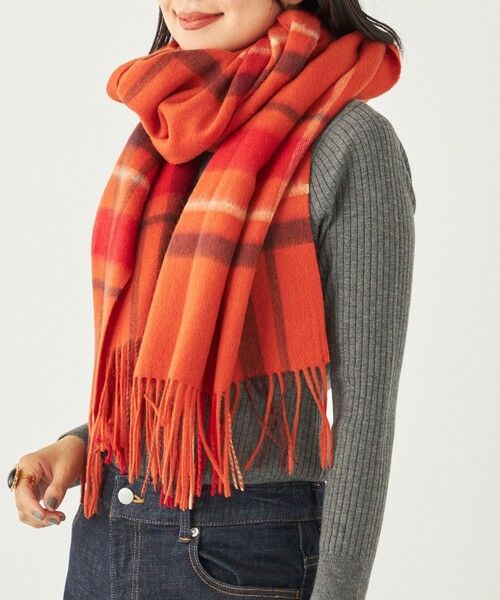 SHIPS Colors:〈手洗い可能〉ウール チェック ストール 2 （マフラー