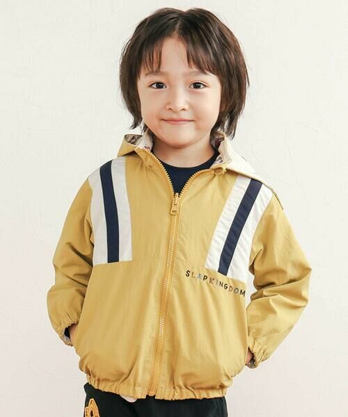 セール】 肩切り替え無地総柄リバーシブルタフタジャケット(80~130cm