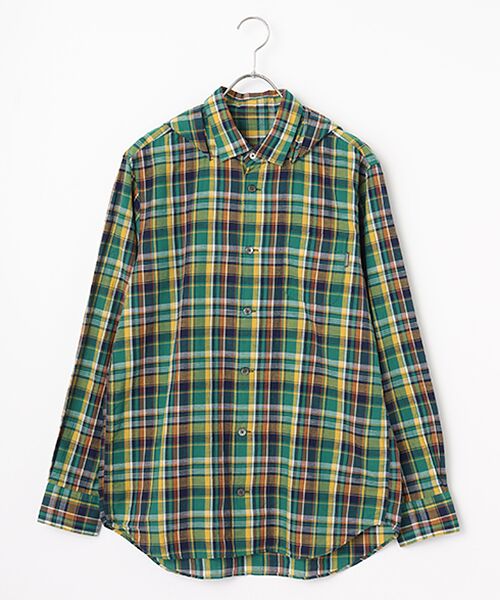 セール】 コットン/リネンマドラスチェックフード付きシャツ （シャツ