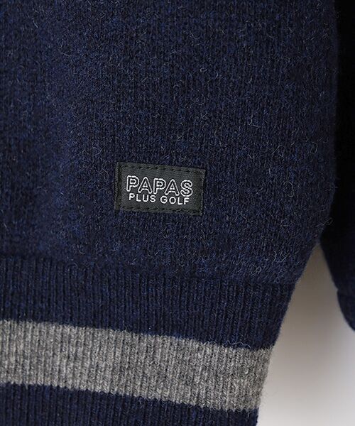 セール】 防風裏地付きロゴジャガード12Gセーター （ニット・セーター