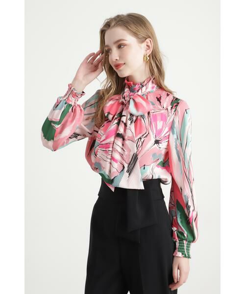セール】 ◇アートフラワープリントブラウス （シャツ・ブラウス