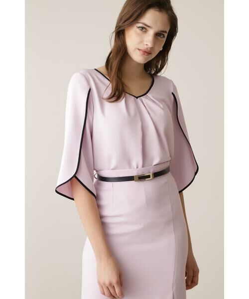 セール】 ◇配色パイピングペタルスリーブブラウス （シャツ・ブラウス