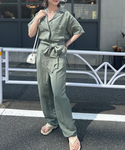 セール】 【東原妙子さんコラボ】リネン混ジャンプスーツ （サロペット
