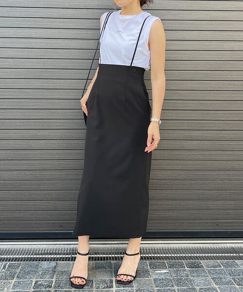 XSサイズ展開】【ロングセラー】ハイウエストサスペンダースカート