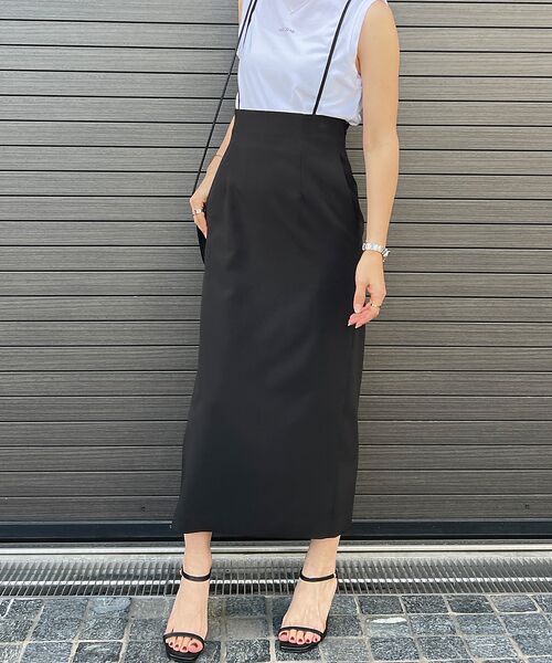 XSサイズ展開】【ロングセラー】ハイウエストサスペンダースカート