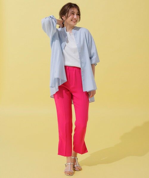 セール】 【GISELe 6月号掲載/洗える】リネンレーヨンバンドカラー