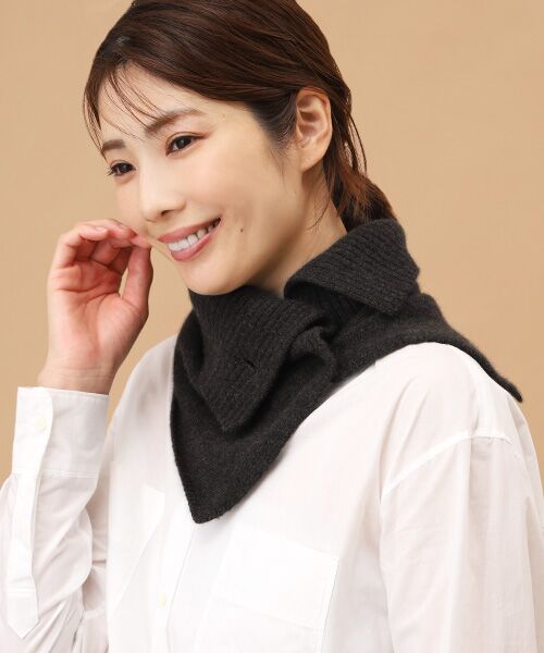 セール】 ボタン付きネックウォーマー【日本製・カシミヤ100