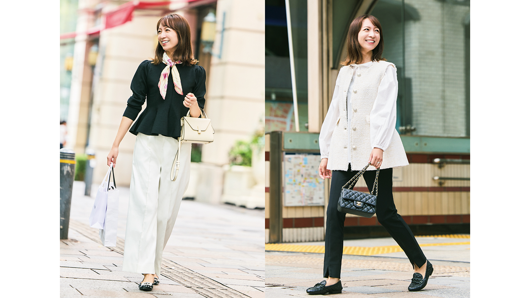 甘派ママのパンツは「yori」一択！黒レギパン＆白ワイドのキレイめ