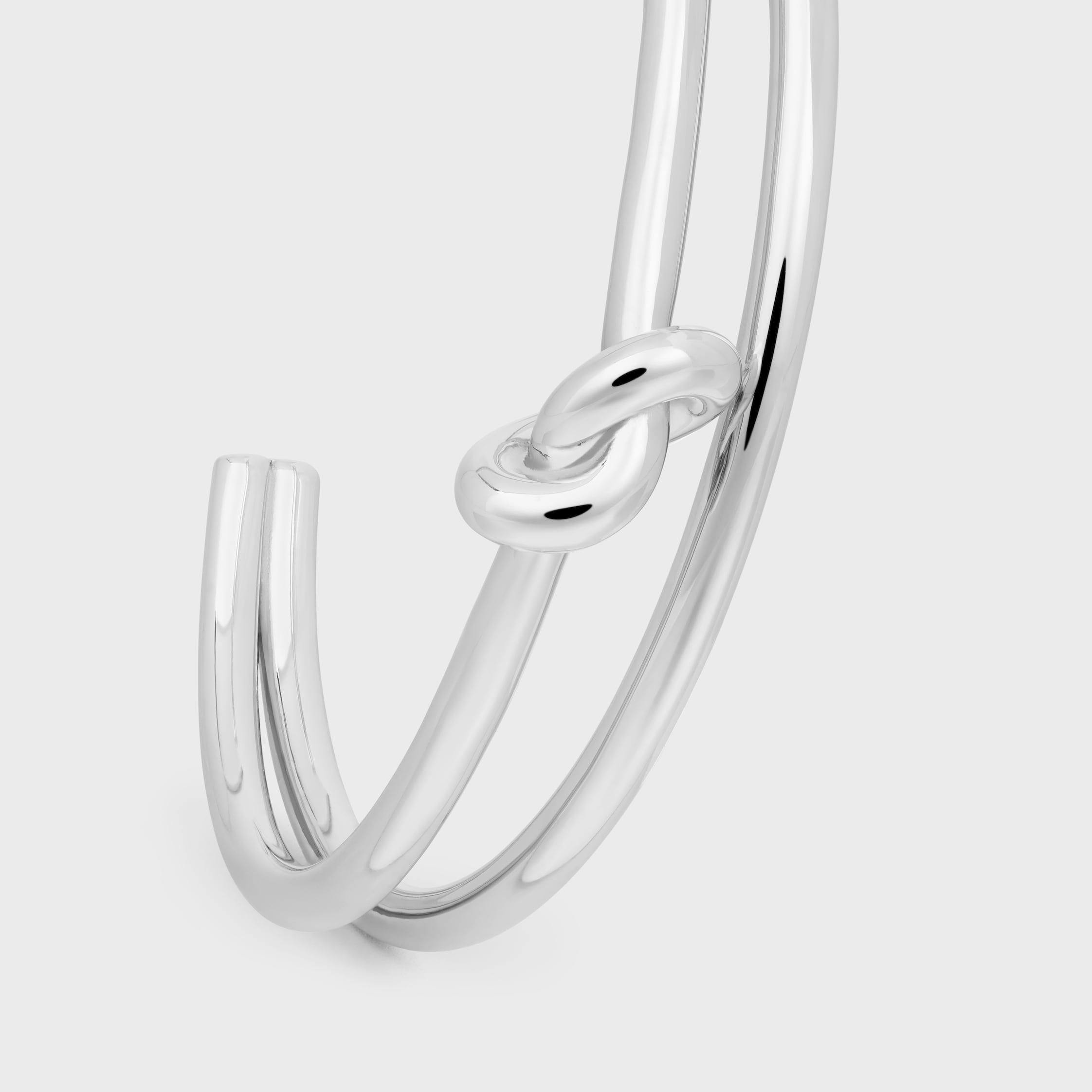 ノット ダブル カフ / ロジウムフィニッシュ ブラス - シルバー | CELINE