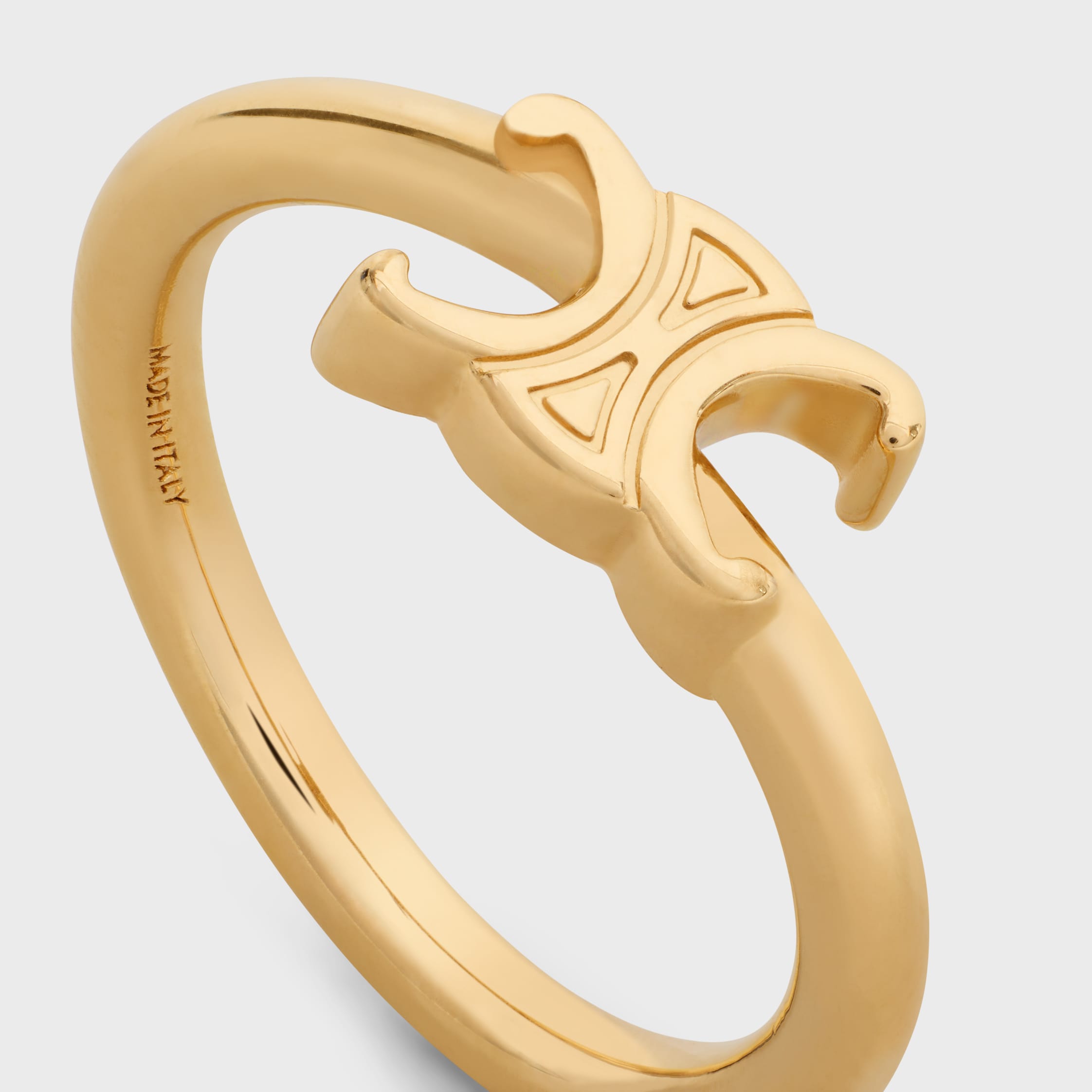 Triomphe Asymmetric Ring in Brass with Gold Finish - GOLD | CELINE