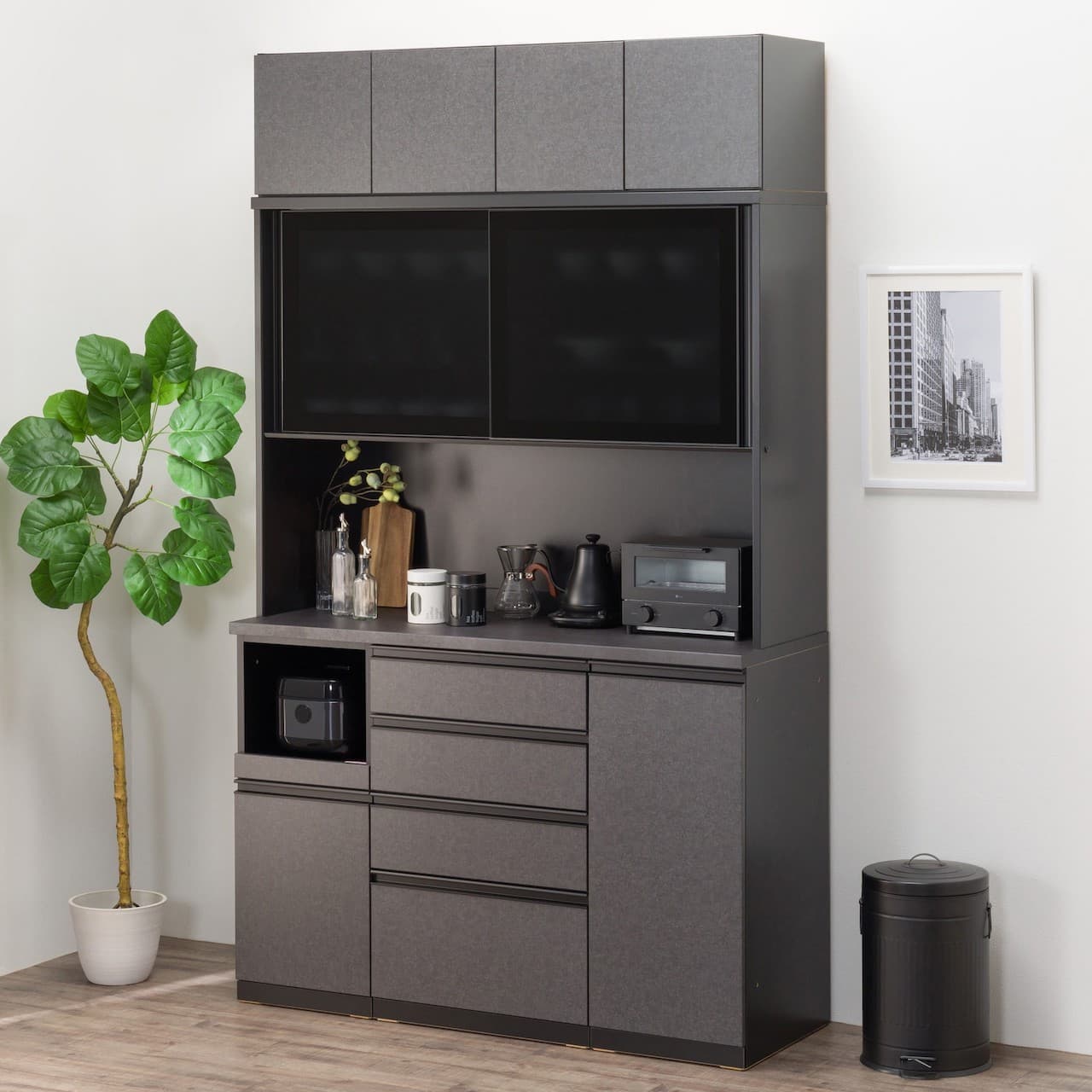 ニトリ「組み合わせキッチンボード リガーレブラック色」2万通り以上の