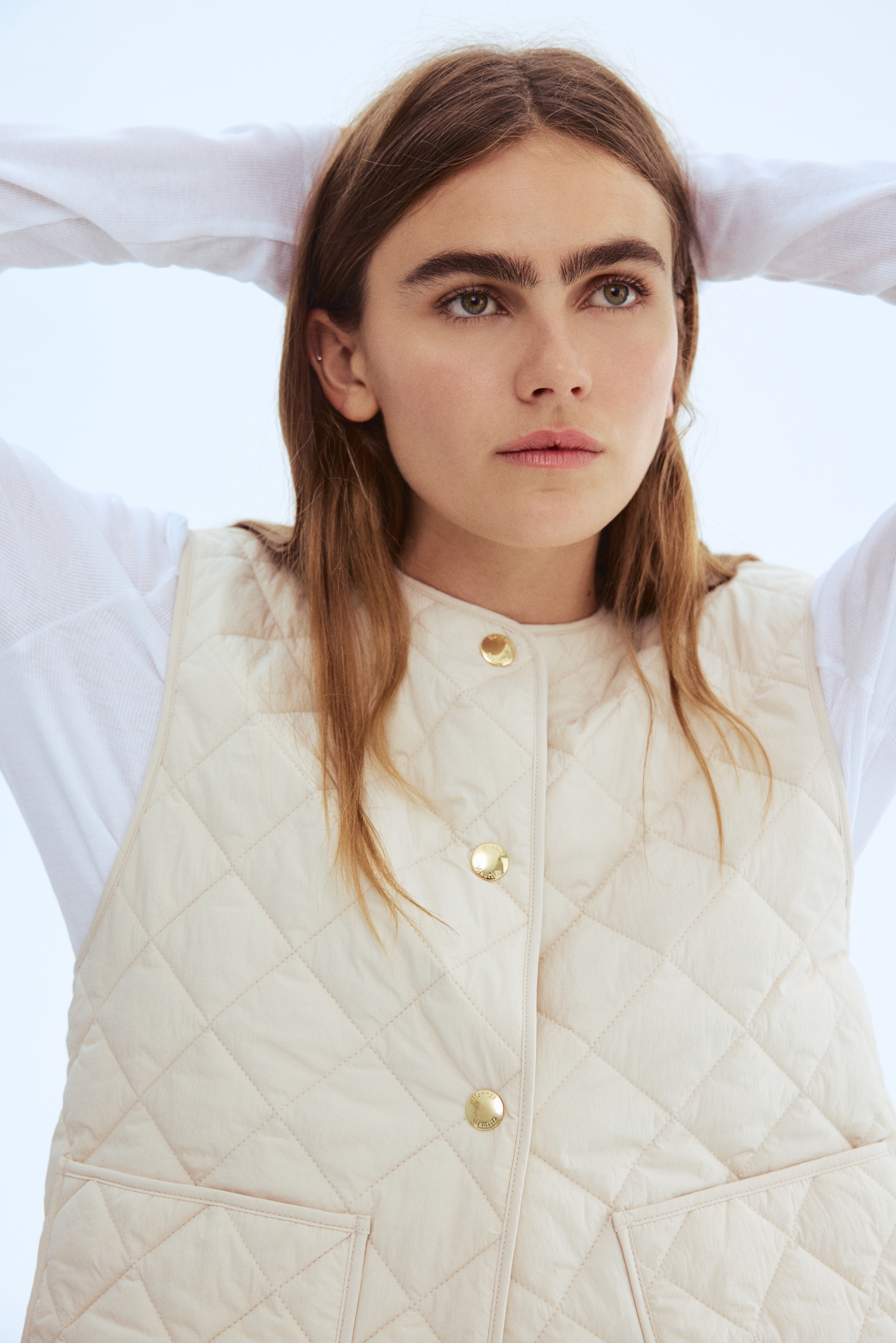 キルティングベスト - ダークブラウン - レディース | H&M JP