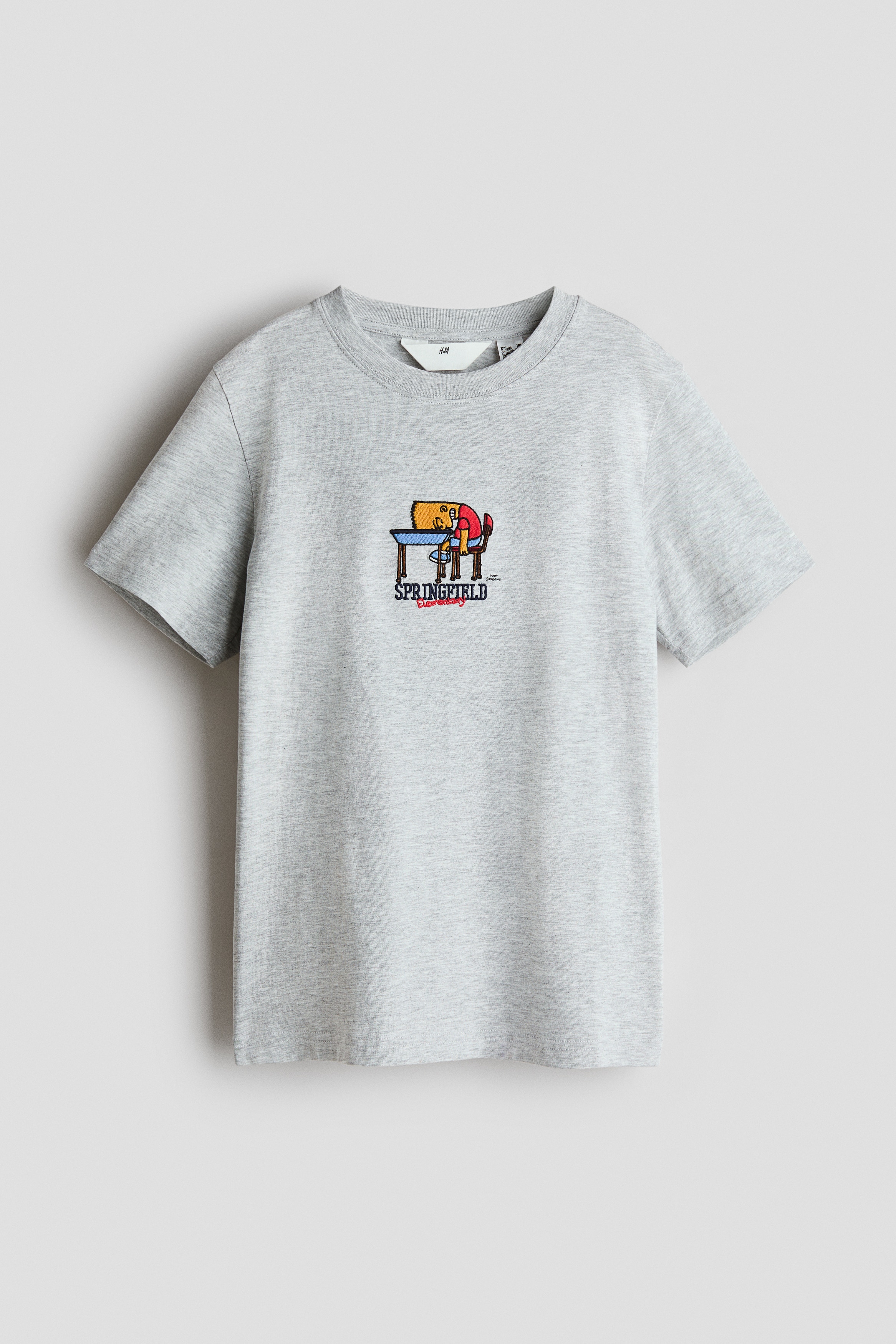 Cotton T-Shirt with Printed Motif - Light grey marl/The Simpsons