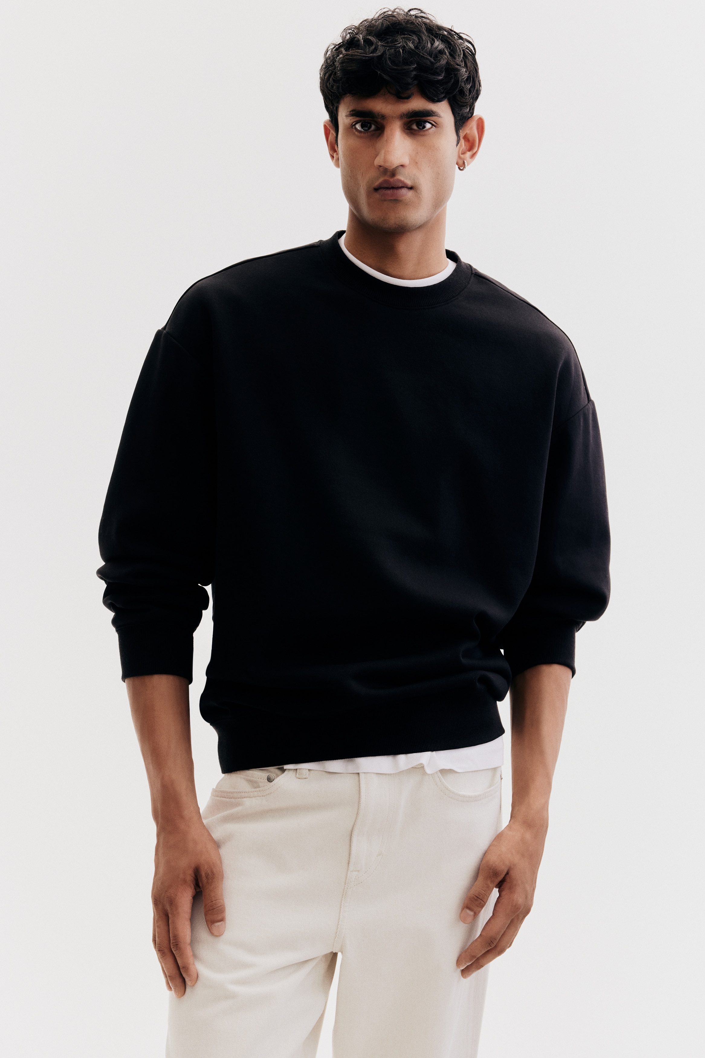 Men's Black Loose Fit Sweatshirt | H&M CA