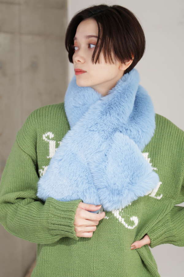 ZARA ZARAフェイクファーショール フェイクファー フリンジ付き