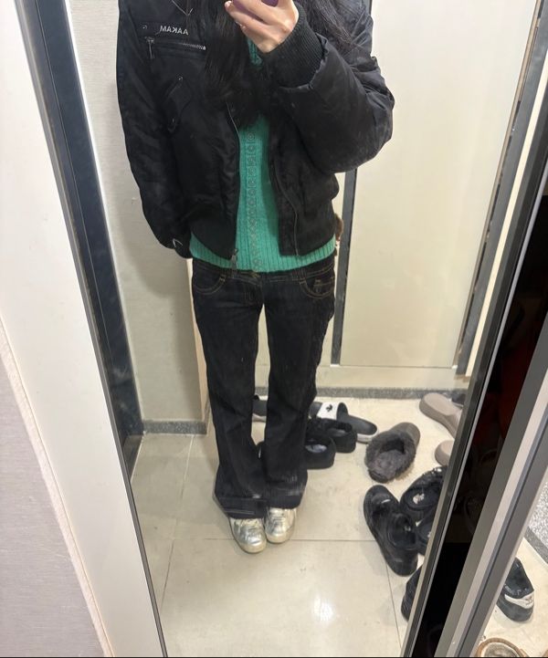 MUSINSA | AAKAM High-Neck Bomber Jacket (Black)