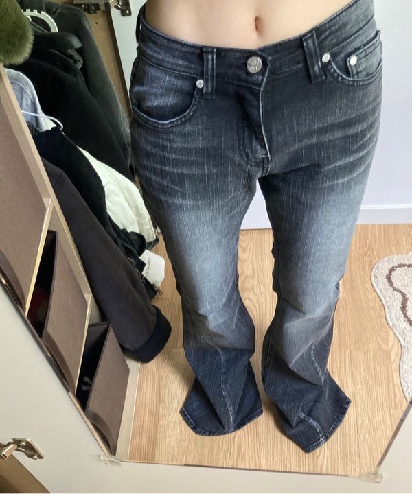 MUSINSA公式 | SYNERJYN SLUB CAT WASHING DENIM PANTS BLACK