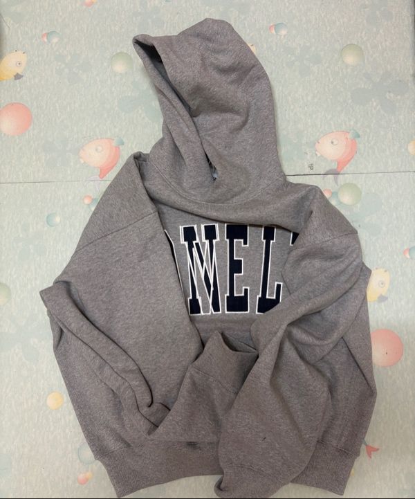 MUSINSA | NOHANT LONELY/LOVELY FLUFF HOODIE GRAY