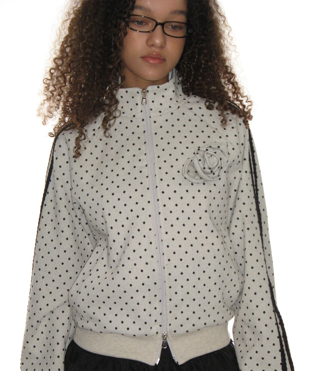 MUSINSA公式 | CRANK ローズドットトラックジャケット_オートミール