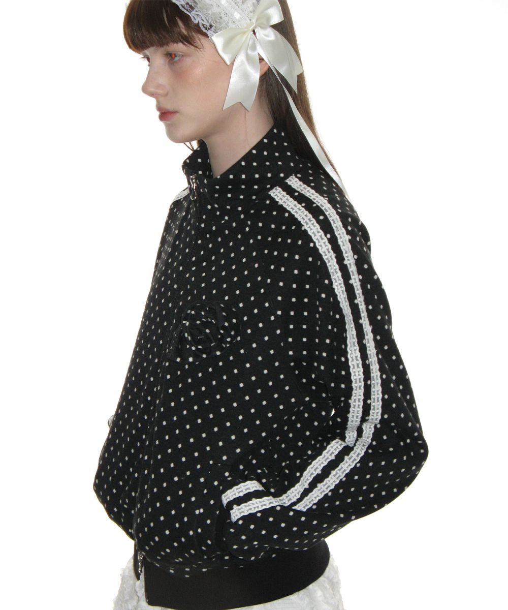 MUSINSA | CRANK Rose Dot Track Jacket_Black