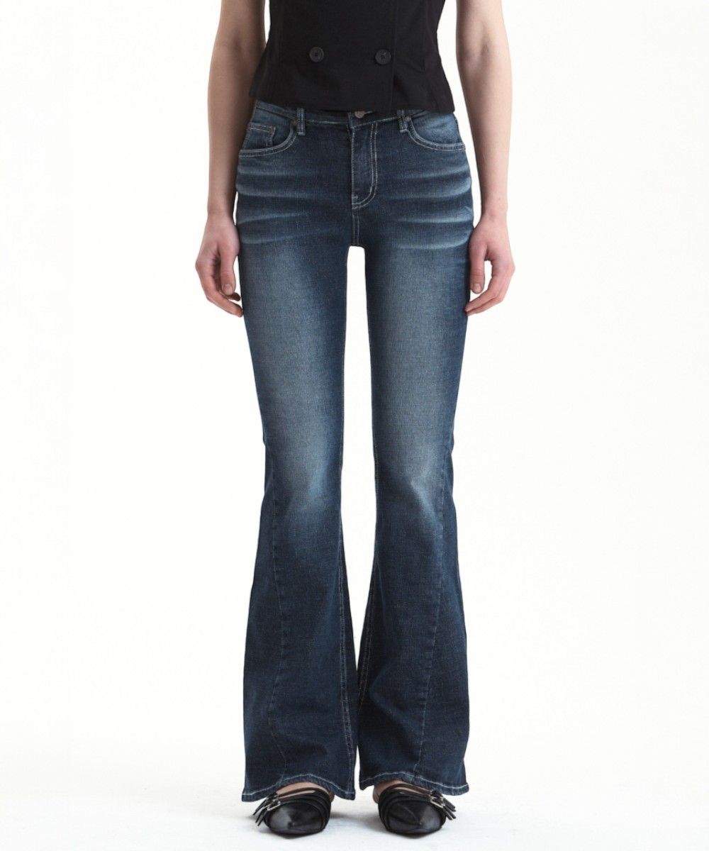 MUSINSA | SYNERJYN CAT WASHING DENIM PANTS DEEP BLUE