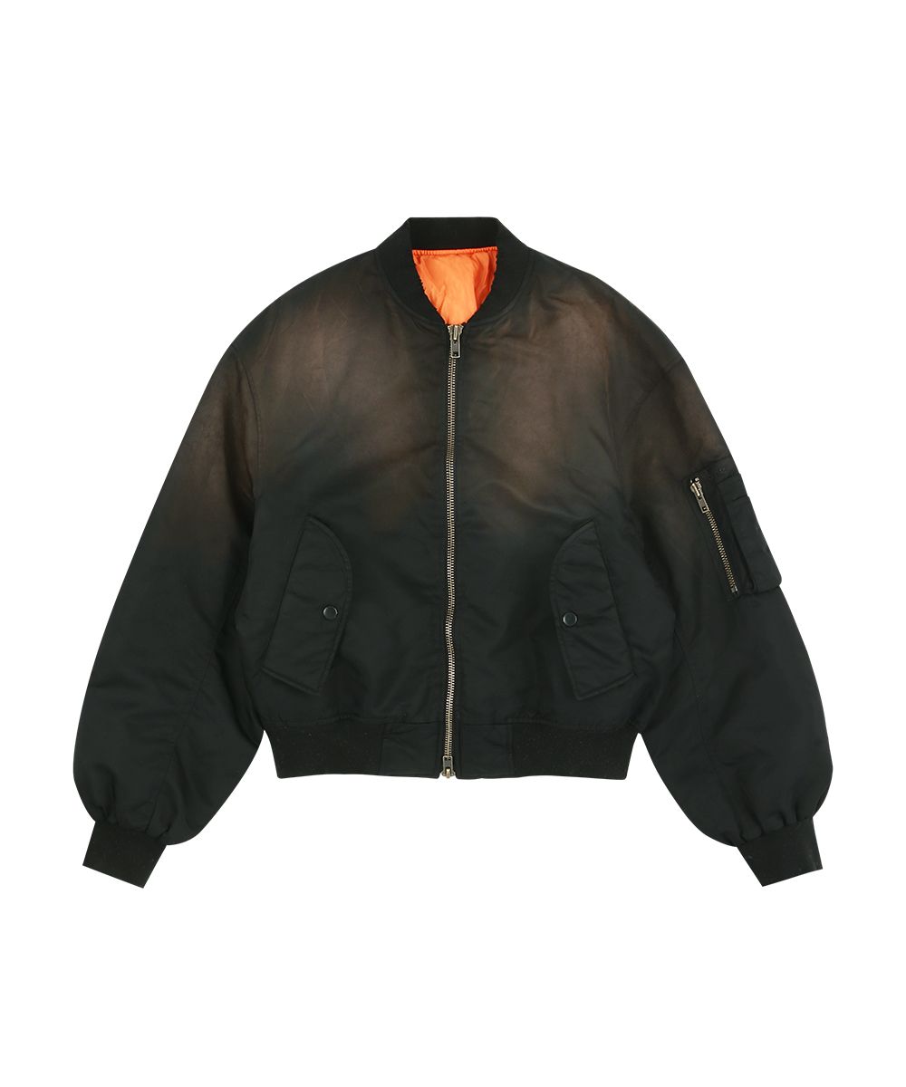 MUSINSA | GRAILZ DIRTY WASHED BOMBER JACKET [BLACK]
